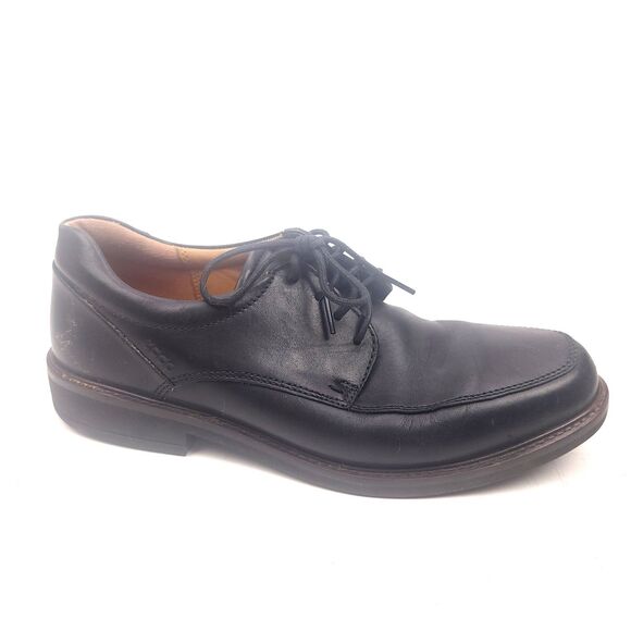 ECCO Holton Oxford Black Dress Lace Shoes Leather Apron Toe Men\'s US 7-7.5 EU 41 main image 5